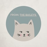 "White Cats Parade" - Custom Stickers in Periwinkle by The Minty Elephant - Front