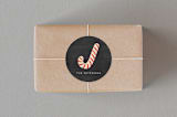 "Assorted Candy Canes" - Custom Stickers in Licorice by Hooray Creative - Front