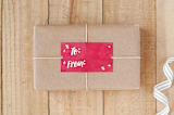 "Jolly Texture Gift Tag" - Custom Stickers in Fuchsia by Shari Margolin - Front