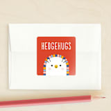 "Rainbow Hedgehog" - Custom Stickers in Crimson by Genna Blackburn - Front