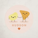 "Friend-chip" - Custom Stickers in Grapefruit by Hudson meet Rose - Front