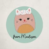 "Hugs & Squishes" - Custom Stickers in Mint by Erica Krystek - Front