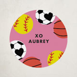 "Sporty" - Custom Stickers in Berry by Baumbirdy - Front