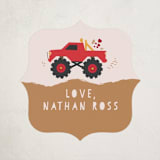 "wheelie truck" - Custom Stickers in Berry by Kanika Mathur - Front
