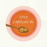 "Souper" - Custom Stickers in Peach by Tennie and Co. - In Use