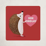 "Sending Hedgehugs" - Custom Stickers in Cherry by mo kelley - Front