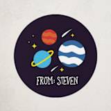 "Outta This World" - Custom Stickers in Midnight by Darryl Don Doctor - Front