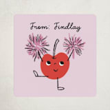 "Three Cheeries" - Custom Stickers in Pinky by mo kelley - Front