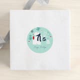 "Christmas bears" - Custom Stickers in Turquoise by Metka Hiti - Front