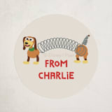 "I Slink" - Custom Stickers in Bone by Erica Krystek - Front