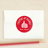 "thumbs up" - Custom Stickers in Cherry by Lori Wemple - Front