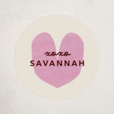 "folksy paper hearts" - Custom Stickers in Cranberry by Carrie Moradi - Front