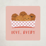 "Nugs & Kisses" - Custom Stickers in Blush by Annie Holmquist - Front