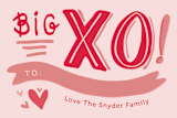 "Big XO" - Custom Stickers in Petal by Melissa Egan of Pistols - In Use