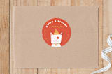 "Birthday Party Animal" - Custom Stickers in Tomato by Kelsey Cashman - Front