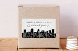 "Cityscape" - Custom Stickers in Light Taupe by Hooray Creative - Front