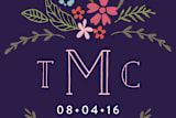 "Floral Monogram" - Custom Stickers in Navy by Dea and Bean - In Use