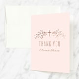 "Gilded cross" - Confirmation Thank You Cards in Blush by Annie Holmquist - Front