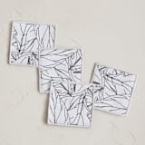 "Fallen Leaves" - Coasters in Silk by Catilustre - Coasters, Set of 4