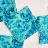 "Shifting: Spring" - Coasters in Aqua by Alysia Quisenberry - Detail