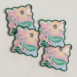 "Jungle Florals" - Coasters in Blush by Alethea and Ruth - Coasters, Set of 4