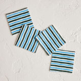 "Linear Duo" - Coasters in Seaside by Creo Study - Coasters, Set of 4