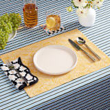 "Sunshine Wave" - Coasters in Golden by Lise Gulassa - Table Inspiration