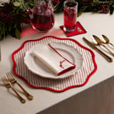 "Painted Ric Rac" - Coasters in Candy Cane by Rochelle Renee - Table Inspiration