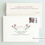 "Folk Florals" - Children's Birthday Party Thank You Cards in Navy by Amber Barkley - FREE Recipient Addressing