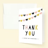 "Baby Bunting" - Children's Birthday Party Thank You Cards in Blush by Melissa Egan of Pistols - Front