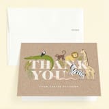 "safari party animals" - Children's Birthday Party Thank You Cards in Linen by Karidy Walker - Front