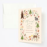 "Woodland Celebration" - Children's Birthday Party Thank You Cards in Sunshine by iamtanya - Front