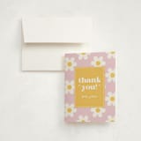 "Daisys" - Children's Birthday Party Thank You Cards in Daisy by Little Print Design - Front