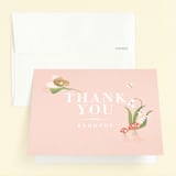 "Vintage Woodland Fairy" - Children's Birthday Party Thank You Cards in Petal by Jennifer Wick - Front