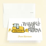 "Bulldozer Bash" - Children's Birthday Party Thank You Cards in Haystack by Joanna Griffin - Front