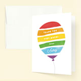 "Painted Balloon" - Children's Birthday Party Thank You Cards in Cherry by Jennifer Wick - Front