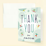 "Bounce into a birthday" - Children's Birthday Party Thank You Cards in Aquamarine by Heather Francisco - Front