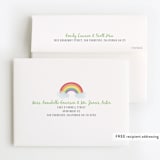 "Rainbow Celebration" - Children's Birthday Party Thank You Cards in Soft Teal by Angela Garrick - FREE Recipient Addressing