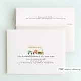 "Mod Conductor" - Children's Birthday Party Thank You Cards in Rose by Kayla King - FREE Recipient Addressing