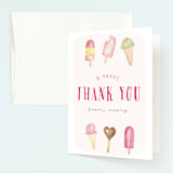 "Ice Cream Parlor" - Children's Birthday Party Thank You Cards in Blush by Nicoletta Savod - Front