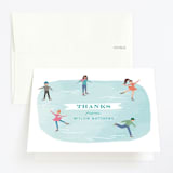 "playful ice rink" - Children's Birthday Party Thank You Cards in Glacier by Karidy Walker - Front