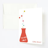 "Mad Scientist" - Children's Birthday Party Thank You Cards in Papaya by Pretty Girl Designs - Front