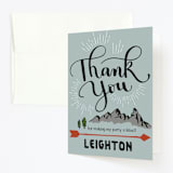 "Wild Blue Yonder" - Children's Birthday Party Thank You Cards in Cornflower by Emily Skinner - Front