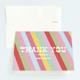 "Circus Stripes" - Children's Birthday Party Thank You Cards in Rainbow by SimpleTe Design - Front