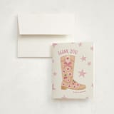 "lets Rodeo" - Children's Birthday Party Thank You Cards in Rose by Creo Study - Front