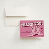 "Little Cowgirl" - Children's Birthday Party Thank You Cards in Cotton Candy by Wendy Taylor - Front