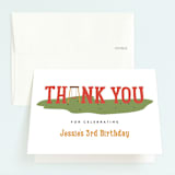 "At The Playground" - Children's Birthday Party Thank You Cards in Ketchup by Erica Krystek - Front