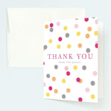 "Confetti Fun" - Children's Birthday Party Thank You Cards in Hot Pink by Pretty Girl Designs - Front