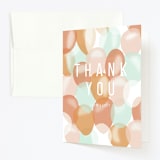 "balloons in two" - Children's Birthday Party Thank You Cards in Sky by Angela Garrick - Front