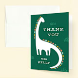 "Dinotastic" - Children's Birthday Party Thank You Cards in Palm by Laura Hankins - Front
